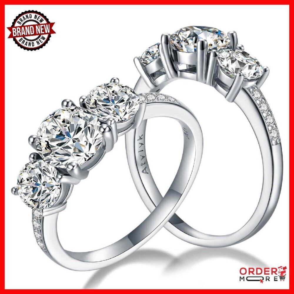 2CT Moissanite Solitaire Ring Sterling Silver Size 6 Engagement Promise